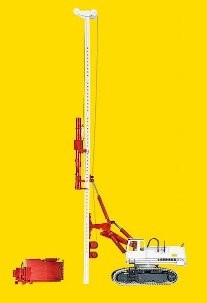 Bild von Kibri 11253 H0 LIEBHERR 974 mit Ramm- und Ziehgerät