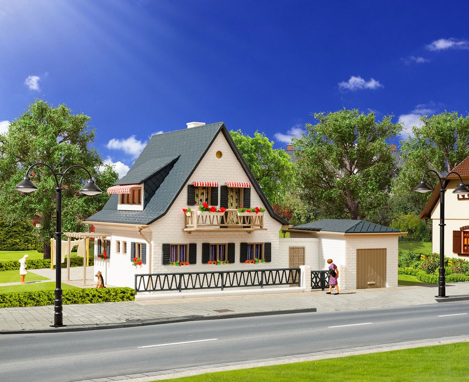 Bild von Vollmer 43718 H0 Wohnhaus mit Garage