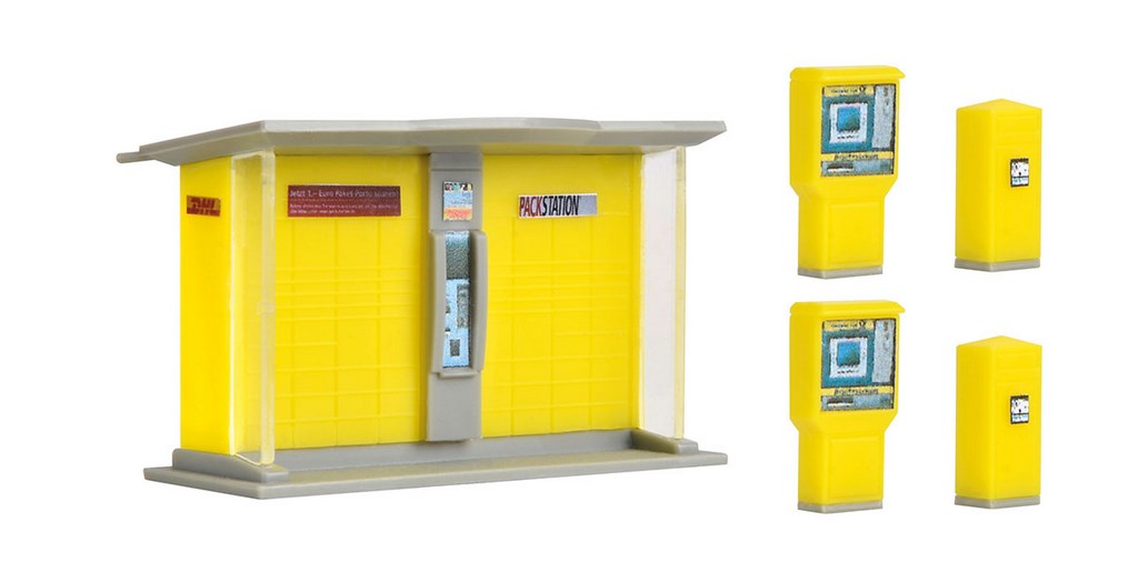 Bild von Vollmer 43777 H0 DHL Packstation mit Briefkästen undBriefmarkenautomaten