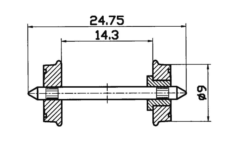 Bild von Roco 40266 RP-25-Radsatz 9 mm 2Stk.