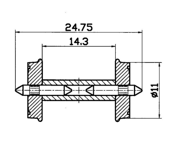 Bild von Roco 40267 RP-25-Radsatz 11 mm 2Stk.