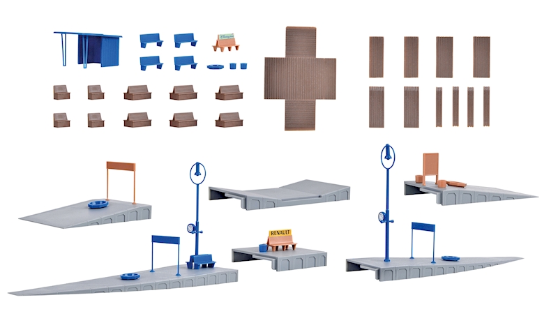 Bild von Kibri 38611 H0 Deko-Set Rund um den Bahnsteig