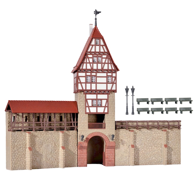 Bild von Kibri 38914 H0 Stadtmauer mit Fachwerkturm in Weil