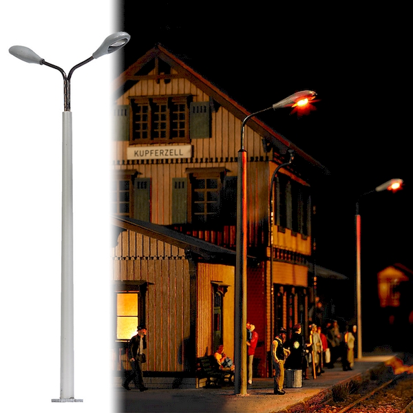 Bild von Busch 4138 Betonmast mit 2 Lampen H0