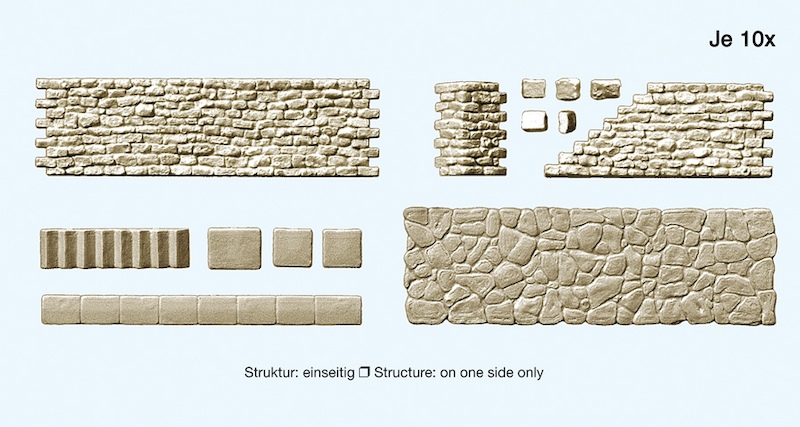 Bild von Preiser 18219 H0 Gehweg und Bruchsteinmauer: 10 einseitig