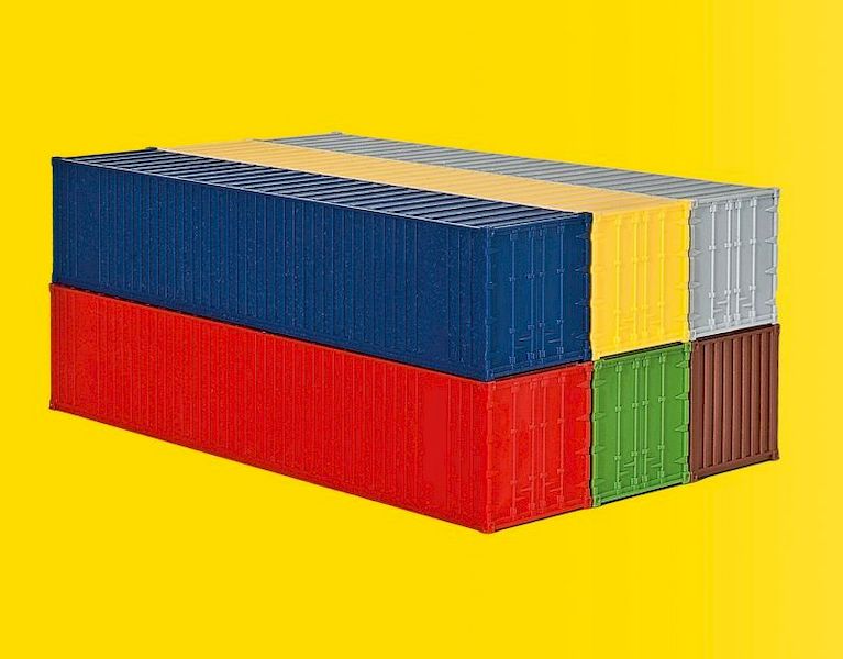 Bild von Kibri 10922 H0 40-Fuß-Container, 6 Stück