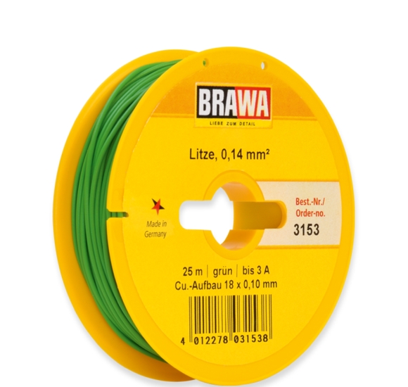 Bild von Brawa 3153 Schaltlitze 0,14 mm², 25 m Spule, grün