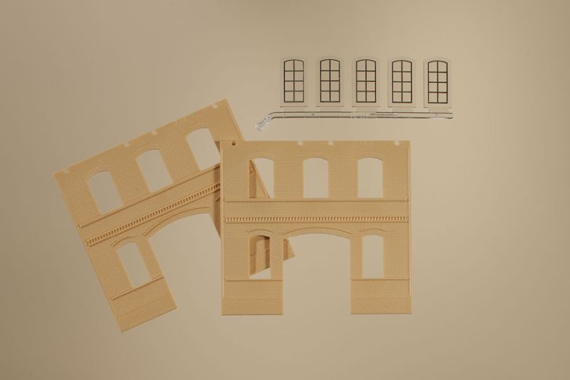 Bild von Auhagen 80623 H0 Baukasten-System Wände 2391C gelb, Industriefenster L Je 94 x 86 mm