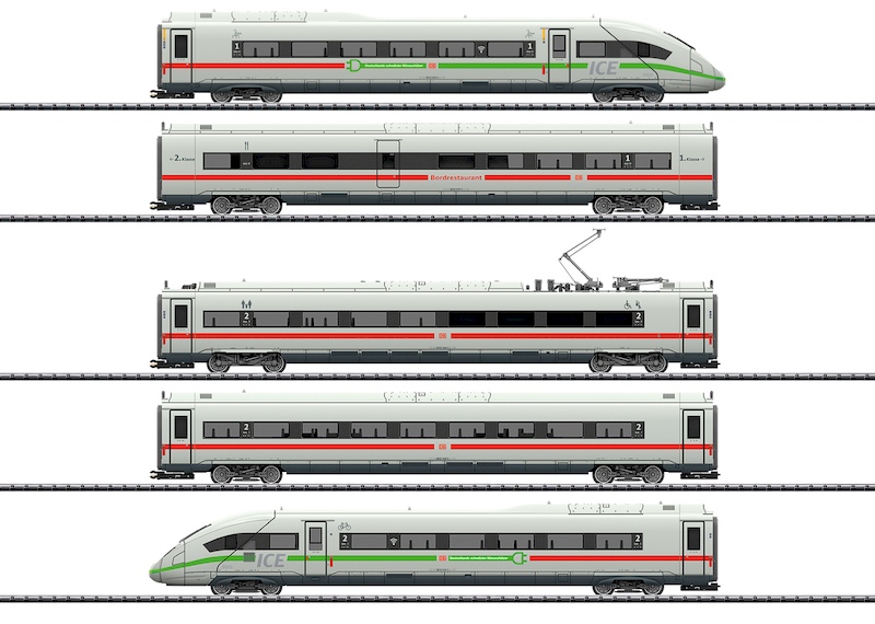 Bild von Trix 25976 H0 Triebwagenzug ICE 4 Baureihe 412/812 mit grünem Streifen DB AG Epoche VI