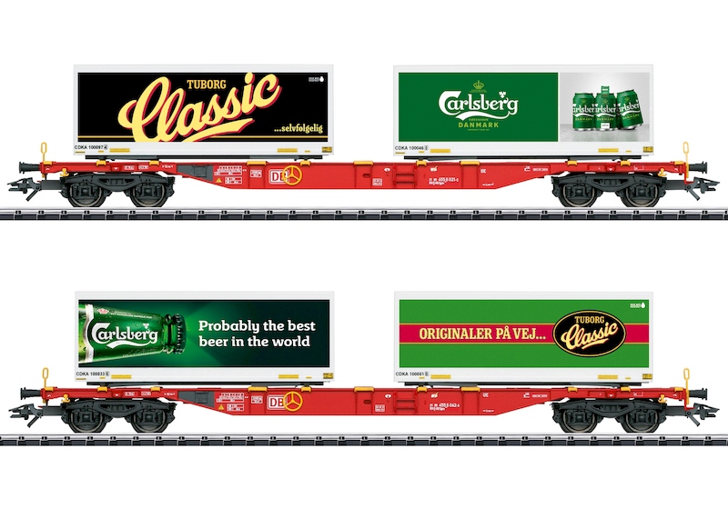 Bild von Trix 24509 H0 Containertragwagen-Set Carlsberg und Tuborg