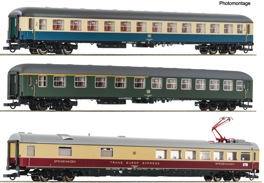 Bild von Roco 6200052 H0 3-tlg. Set 2: D 377 Hispania-Express, DB DC