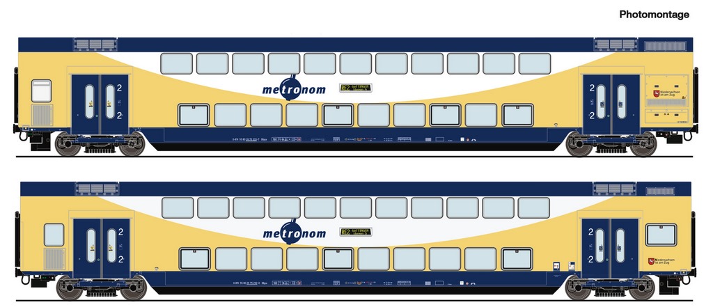 Bild von Roco 6200106 H0 2-tlg. Set: Doppelstockwagen, metronom DC