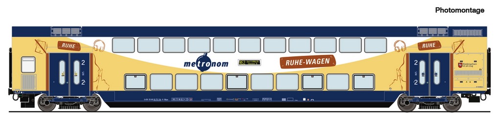 Bild von Roco 6200107 H0 Doppelstockwagen, metronom DC