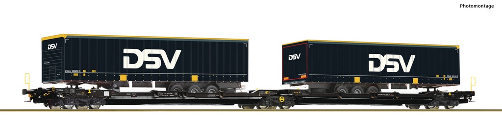 Bild von Roco 6600034 H0 Doppeltaschen-Gelenkwagen T3000e, TX Logistik DC