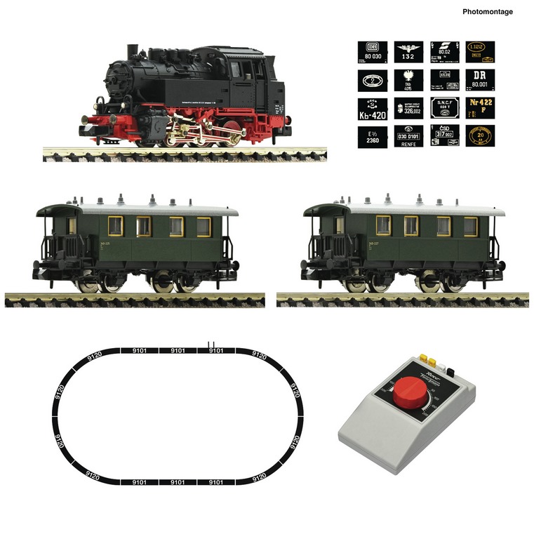 Bild von Fleischmann 5160003 N Analog Start Set: Dampflokomotive BR 80 mit Personenzug, DC