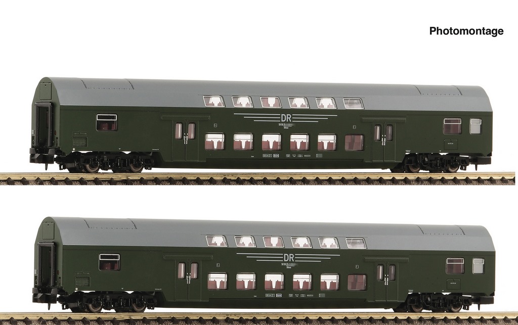 Picture of Fleischmann 6260042 N 2-tlg. Set 2: Doppelstockwagen, DR, DC