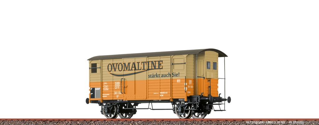 Picture of Brawa 50973 H0 Gedeckter Güterwagen K2 Ovomaltine SBB DC