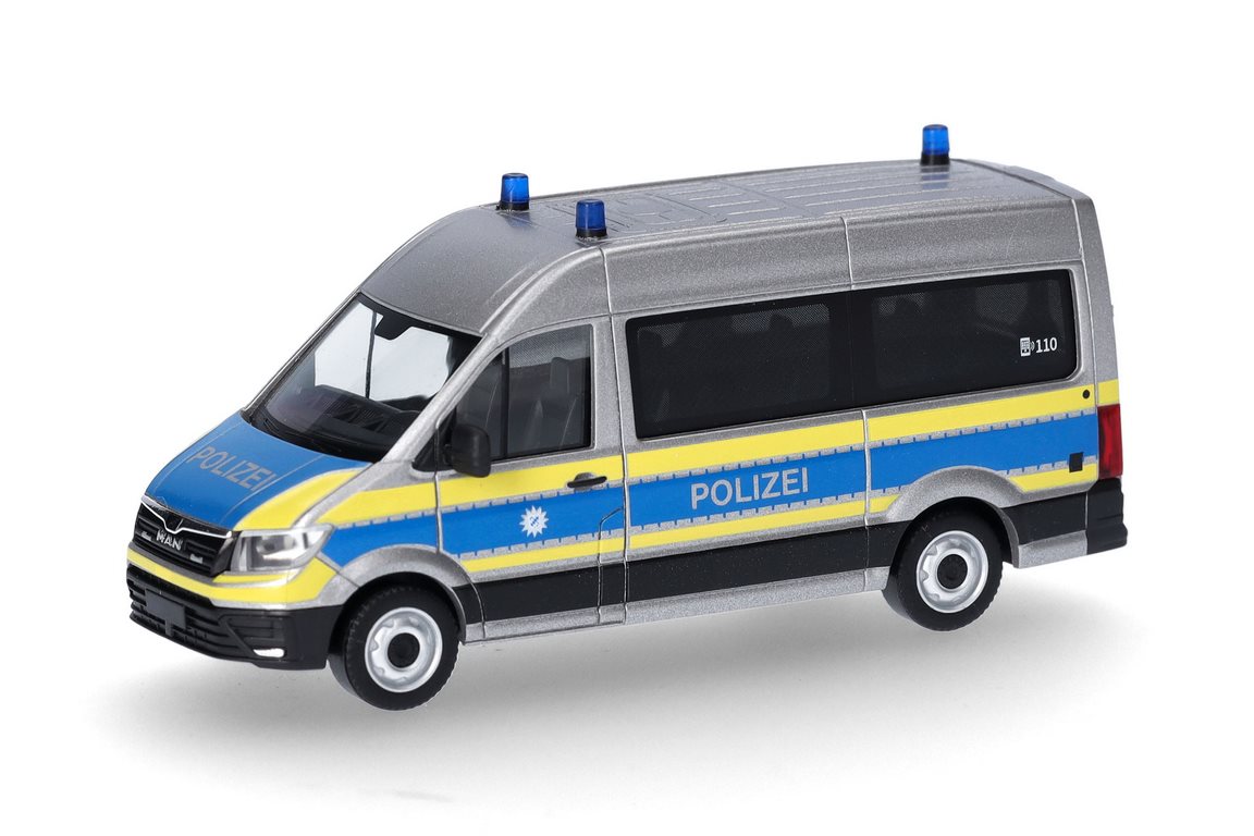 Bild von Herpa 097796 H0 MAN TGE Bus Hochdach Polizei Bayern