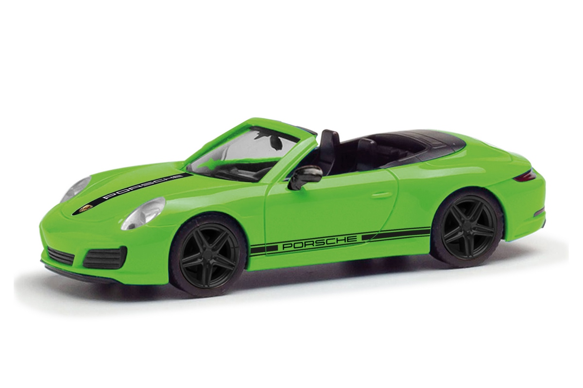 Bild von Herpa 420365 H0 Porsche 911 (991) Carrera 2 Cabrio, lizardgrün