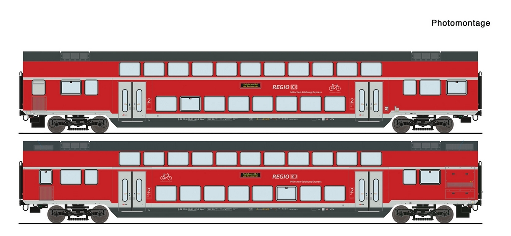 Bild von Roco 6220145 H0 2er Set Doppelstockwagen München-Salzburg Express DB-AG AC