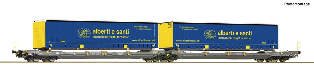 Bild von Roco 6600137 H0 Doppeltragwagen T3000e Hupac und Alberti