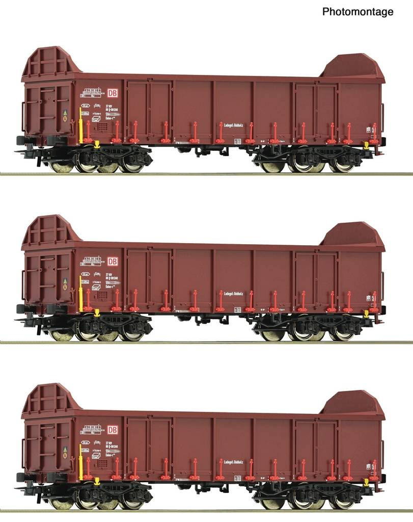 Picture of Roco 6600131 H0 3er Set Güterwagen Ealos-t DB-AG