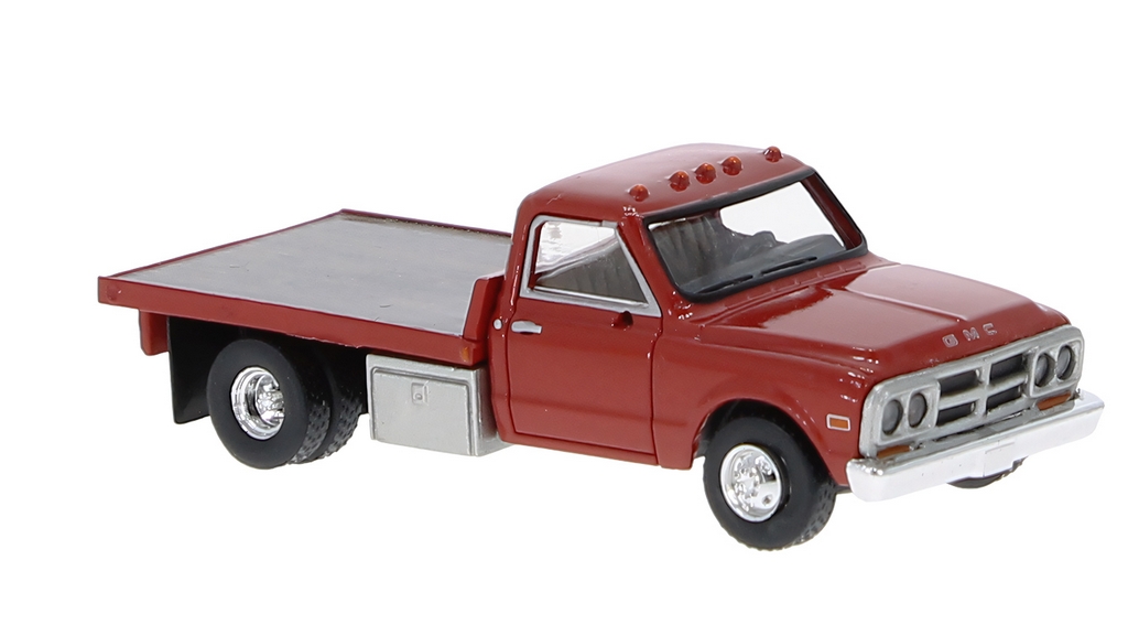 Picture of Brekina 19670 GMC Sierra Grande platform truck, red