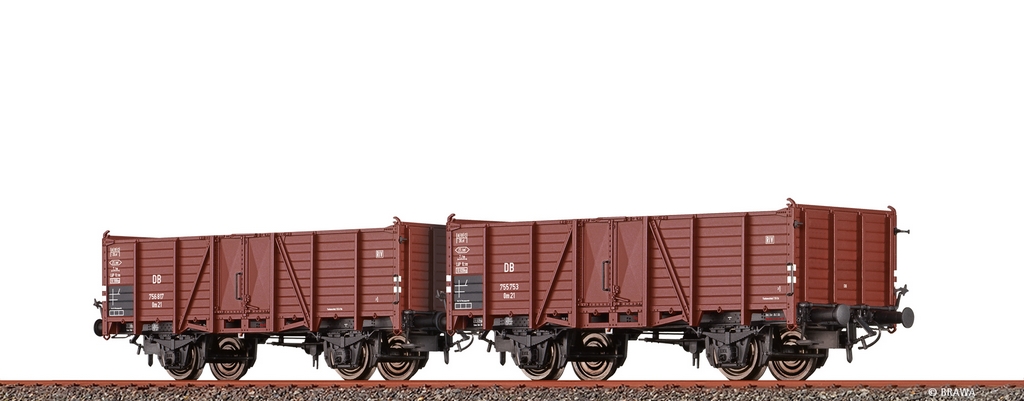 Picture of Brawa 48450 H0 Offene Güterwagen Om21 DB, 2er-Set